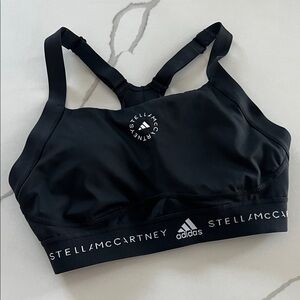 Adidas by Stella McCartney Black Logo Racerback Sports Bra